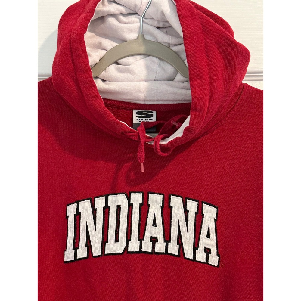 Stadium Athletics Indiana Hoosiers Red Hoodie Embroidered Sweatshirt Kids Large - Picture 3 of 12